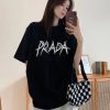 新作入手困難 プラダ ロゴ Tシャツ 偽物 ブラック puz66835 - 画像 (2)
