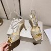 ★日本!!人気！ジミーチュウ コピー Saeda Sandal ヒール8.5㎝ サテン クリスタル jiy73464 - 画像 (2)
