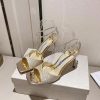 ★日本!!人気！ジミーチュウ コピー Saeda Sandal ヒール8.5㎝ サテン クリスタル jiy73464 - 画像 (4)