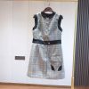 【23FW☆上質】ルイヴィトン 偽物 レザーアクセントチェックドレス 1ABS0G - 画像 (2)