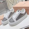 ミュウミュウ クリスタル付レザースニーカー コピー myo10932 - 画像 (4)