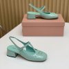 【大特価】ミュウミュウ パテントレザー スリングバック パンプス mye52384 - 画像 (3)
