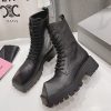 目を惹くカラーバレンシアガ リノ 20MM ブーツ 偽物 レースアップ カーフスキン 712638WBB501000 - 画像 (2)
