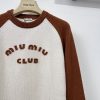 ミュウミュウ★ロゴカシミア クルーネック セーター 偽物 関税込み mya10356 - 画像 (4)