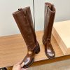 稀少ミュウミュウ スーパーコピー Fume ロゴ レザー ロングブーツ myt68041 - 画像 (2)