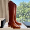 高級ブランド サンローラン HUNT フラット レザー 偽物 ロング ブーツ Sas77635 - 画像 (2)