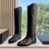 高級ブランド サンローラン HUNT フラット レザー ロング ブーツ Sax45181 - 画像 (3)