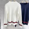 入手困難品！グッチ クルーネック セーター 偽物★ホワイト&ブルー guk77953 - 画像 (6)
