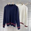 入手困難品！グッチ クルーネック セーター 偽物★ホワイト&ブルー guk77953 - 画像 (9)