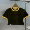 入手困難ミュウミュウ 偽物 ロゴ コットン クロップド Tシャツ myr04270 - 画像 (5)