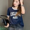 速達発送セリーヌ PARIS 70S クラシックフィット Tシャツ コピー Cen67851 - 画像 (4)