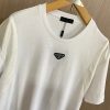 人気急上昇プラダ トライアングルロゴ コットンTシャツ フェイク ホワイト put45685 - 画像 (4)