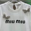 絶対欲しい！ミュウミュウ リボン付き コットン Tシャツ パチモン myb87158 - 画像 (3)