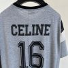 超希少！セリーヌ 16 ロゴ コットンTジャージー Tシャツ フェイク Ceu15990 - 画像 (4)