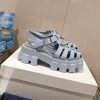 プラダ モノリスラバーサンダル 偽物ロゴ厚底ストラップミュール 1X853M3 - 画像 (2)