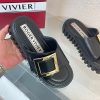 速達発送ロジェ ヴィヴィエ Viv ゴーシック メタルバックル ミュールレザー n級品 roj62743 - 画像 (2)