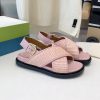 マルニ バックル付き スリングバック サンダル 激安 ラフィア＆レザー mal49885 - 画像 (4)