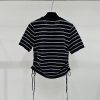 絶対欲しい！プラダ リブ ニット 半袖 Tシャツ 偽物ブラック&ホワイト pux66985 - 画像 (3)