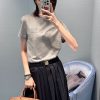 大人気◇ロゴ刺繍入りミュウミュウ N級品コットン ジャージー Tシャツ myq03559
