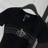 ☆超人気☆シャネル 半袖 Tシャツ コピー刺繍☆黒 白 sho88422 - 画像 (2)