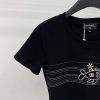 ☆超人気☆シャネル 半袖 Tシャツ コピー刺繍☆黒 白 sho88422 - 画像 (3)