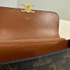 セリーヌ コピー ラージ トリオンフ フラップウォレット 二つ折り長財布 PVC レザー ダークブラウン Ceq17479 - 画像 (8)