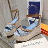 ルイヴィトン サンダル レプリカ ミュール 厚底 デニム ロゴ 1ACIZ - 画像 (3)
