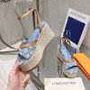 ルイヴィトン サンダル レプリカ ミュール 厚底 デニム ロゴ 1ACIZ - 画像 (4)