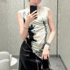 素敵なディオール アシンメトリー タンクトップ  Tシャツ パチモン der68992