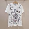 送料込ディオール 蝶×花柄 Tシャツ 偽物 トワル ドゥ ジュイ メキシコ コットン 2色 dek64390 - 画像 (3)