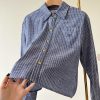 セリーヌ トリオンフ刺繍入り n級品 コーデュロイ クロップドシャツ Cej77233 - 画像 (6)
