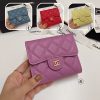 【新色♡】シャネル コピー 三つ折りフラップウォレット パープル 4色 shk15984