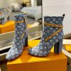 n級品 おすすめルイヴィトン☆アンクルブーツ モノグラム デニム ヒール 8cm vuu84043 - 画像 (2)