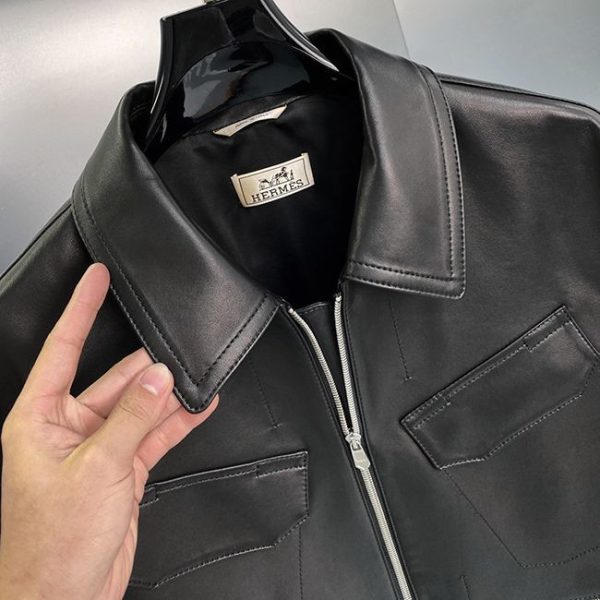 希少 エルメス ストレートカット コピー レザージャケット ery35483 - 画像 (4)