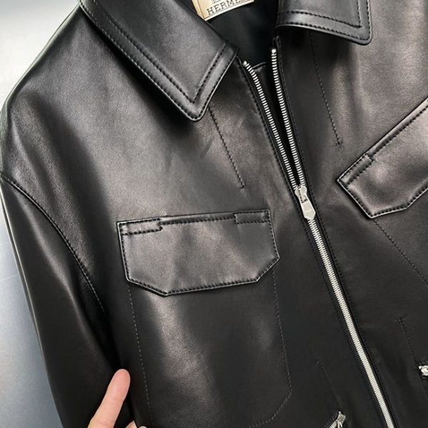 希少 エルメス ストレートカット コピー レザージャケット ery35483 - 画像 (5)